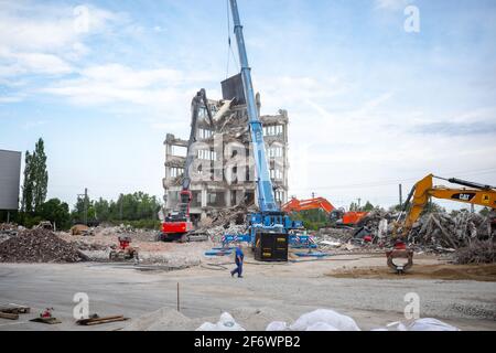 Building demolition on Landsberger Str. 354 in Munich, Germany Stock Photo