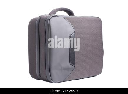 Black equipment bag isolated on white background. Stock Photo