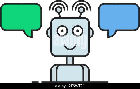 contour hotline support chatbot logo Stock Vector