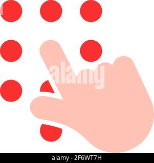 dial phone number with hand Stock Vector