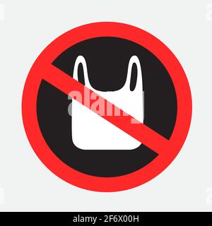 polyethylene pack prohibited dark sticker Stock Vector