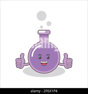 purple chemical bottle with faces vector image Stock Vector