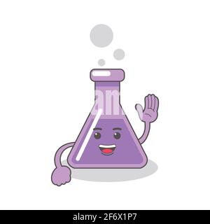purple chemical bottle with faces vector image Stock Vector