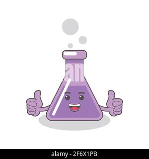 purple chemical bottle with faces vector image Stock Vector