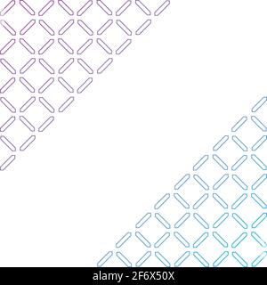 Simple seamless pattern made with lines, X cross geometric pattern, shapes with blue and purple gradient, copy space for text, white background Stock Vector