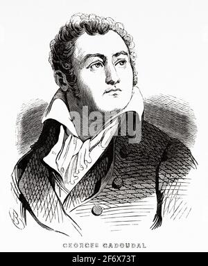 Portrait of Georges Cadoudal (1771-1804) French politician. Counterrevolutionary. France, French Revolution 18th century. Old engraved illustration from Histoire de la Revolution Francaise 1845 Stock Photo