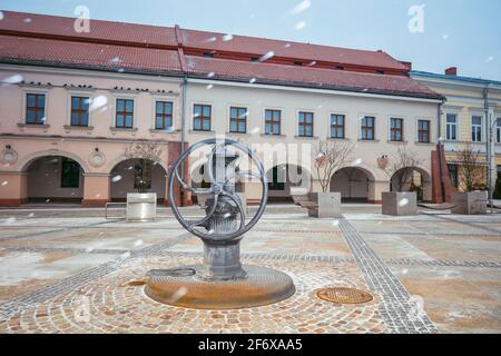 Snowing in Kielce. Kielce, Holy Cross, Poland. Stock Photo