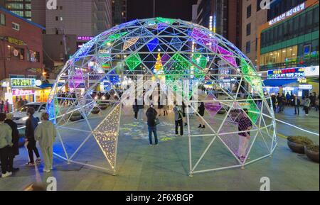 Light Festival in haeundae, Busan , South Korea, Asia. Stock Photo