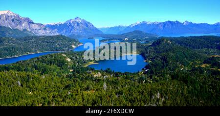 ARGENTINA-SAN CARLO DE BARILOCHE, Lakes region, of glacial origin and surrounded by the Andes mountain range Stock Photo