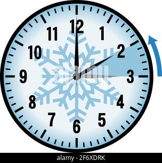 clock summer time change with sun and snowflake vector illustration EPS10  Stock Vector Image & Art - Alamy