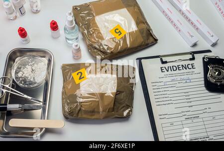 crime lab drug test, conceptual image Stock Photo - Alamy