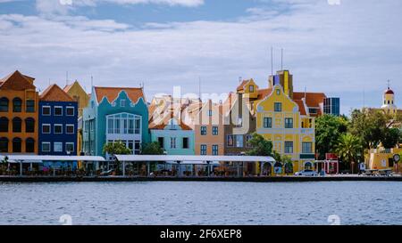 Curacao, Netherlands Antilles View of colorful buildings of downtown Willemstad Curacao Caribbean Island Stock Photo