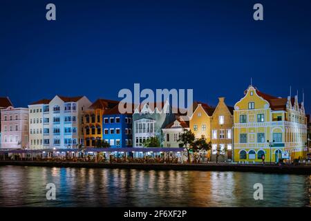 Curacao, Netherlands Antilles View of colorful buildings of downtown Willemstad Curacao Caribbean Island Stock Photo