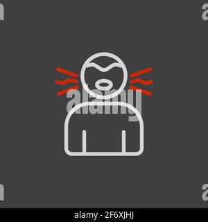 Novel Coronavirus symptoms dry cough vector icon. Medical sign. Graph symbol for medical web site and apps design, logo, app, UI Stock Vector