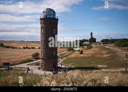 The historic positioning tower at Kap Arkona the northernmost point on Ruegen Island. Stock Photo