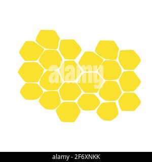 Honeycomb illustration yellow isolated on white background Stock Vector