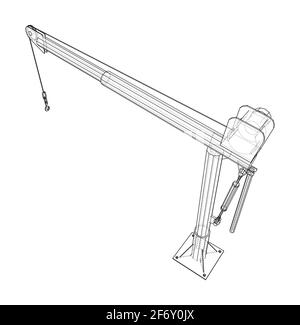 Davit or crane for boat. Vector Stock Vector