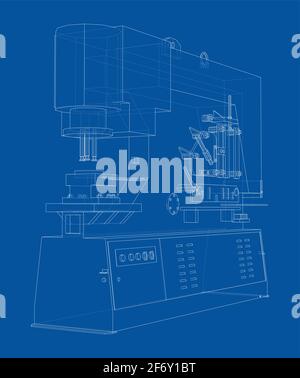 Metalworking CNC machine. Vector Stock Vector