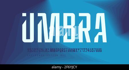 Vector stylish sans serif font, uppercase letter set, alphabet, typography Stock Vector