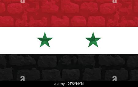Syria flag with waving grunge texture. Vector background. Stock Vector