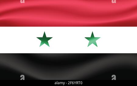 Syria flag with waving grunge texture. Vector background. Stock Vector