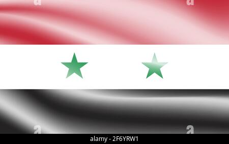 Syria flag with waving grunge texture. Vector background. Stock Vector