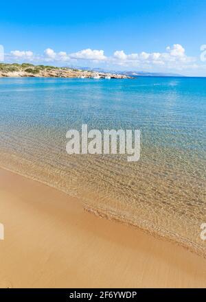 Perfect exotic beach at Paros island (Santa Maria beach), in Cyclades islands, Greece, Europe Stock Photo