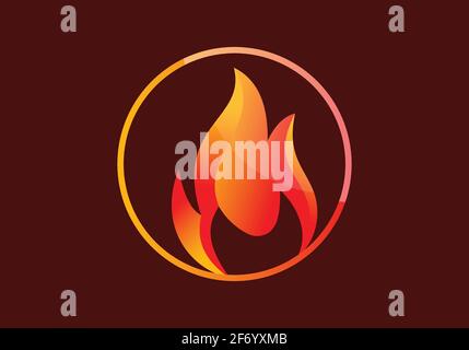 Fire flame vector Icon illustration design template Stock Vector