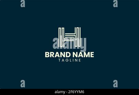 Letter H Line Maze Logo Design Vector Template suitable for property house business brand Stock Vector