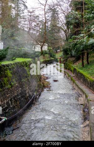 Termal, Yalova - Turkey - January 26 2021: Termal hot springs and thermal baths town Stock Photo