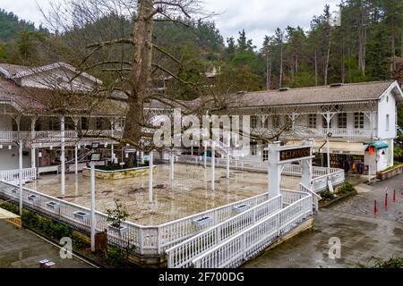 Termal, Yalova - Turkey - January 26 2021: Termal hot springs and thermal baths town Stock Photo