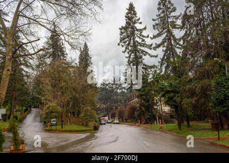 Termal, Yalova - Turkey - January 26 2021: Termal hot springs and thermal baths town Stock Photo