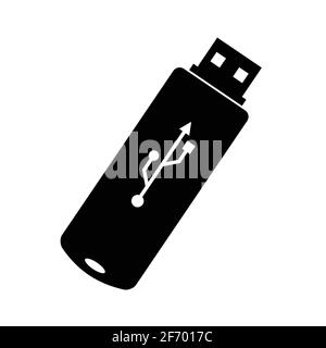 USB flash drive icon on white background, vector illustration Stock Vector