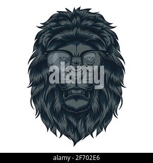 Lion Head eyeglasses vector illustration Stock Vector