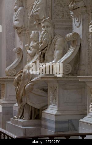 Moses Rome Michelangelo's Moses Statue in the Basilica di San Pietro in Vincoli ...