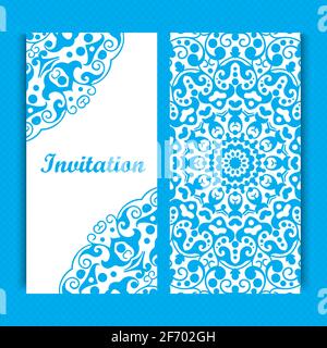 Mandala invitation card design.Floral card template design. Stock Vector