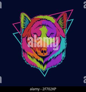 Wolf head colorful vector illustration Stock Vector