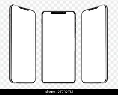 3D realistic smartphone mockups for user experience presentation. Stock Vector