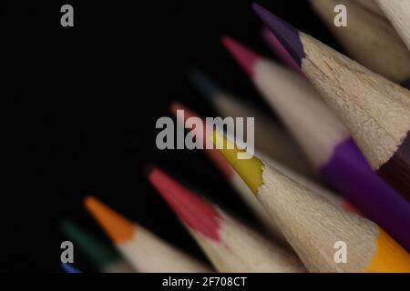 beautiful colored pencils to draw wood coloring Stock Photo