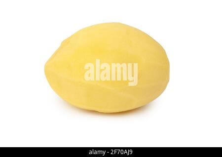 Raw peeled potato isolated on white background. With clipping path Stock Photo
