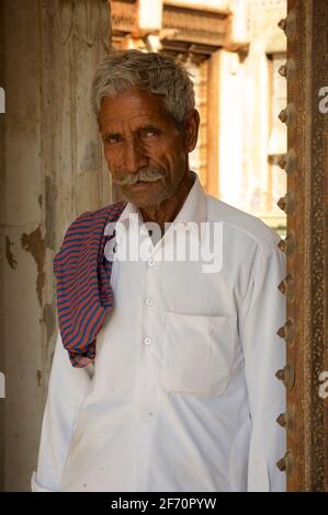 Portrait of Indian man. Shekawati region, Rajasthan, India Stock Photo