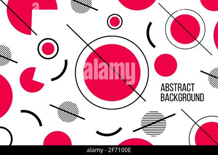 abstract flat geometric circle line vector illustration background Stock Vector