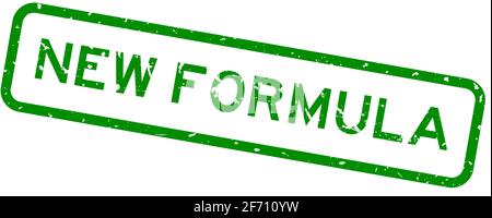 Grunge green new formula word square rubber seal stamp on white background Stock Vector