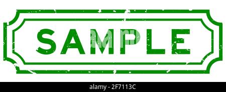 Grunge green sample word rubber business seal stamp on white background Stock Vector