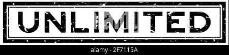 Grunge black unlimited word rubber seal stamp on white background Stock ...
