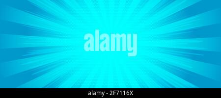 Background in cartoon comics book style. Rays from burst. Vector illustration Stock Vector