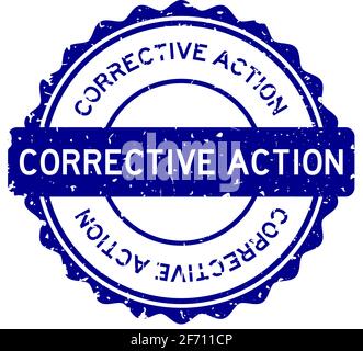 Grunge corrective action word round rubber seal stamp on white background Stock Vector