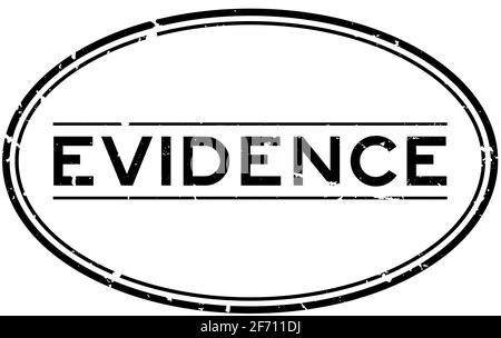 Grunge black evidence word oval rubber seal stamp on white background ...