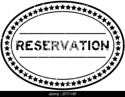 Grunge black reservation word oval rubber seal stamp on white background Stock Vector