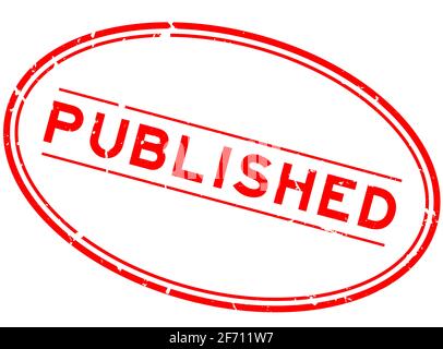 Grunge red published word oval rubber seal stamp on white background Stock Vector